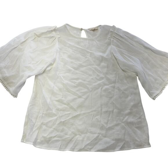 Gilli Tops - Gilli Blouse Womens Small‎ Sheer Puff Short Sleeve Top Rayon Nylon OT6007